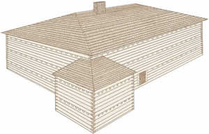 conjectural image of Fort Dobbs