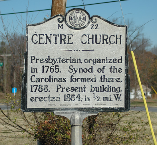 Centre Church - NC Highway Historical Marker M5